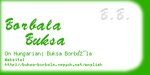 borbala buksa business card